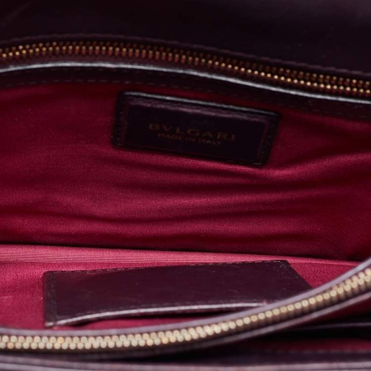 Pre Owned Bvlgari Plum Leather Medium Serpenti Forever Shoulder Bag