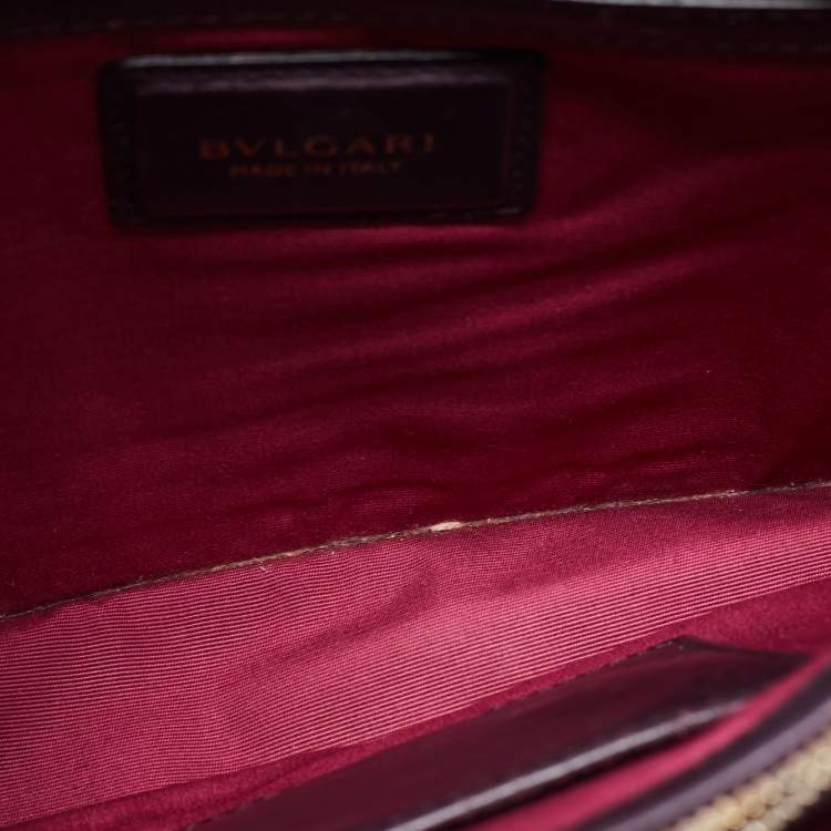 Pre Owned Bvlgari Plum Leather Medium Serpenti Forever Shoulder Bag