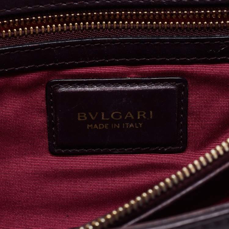 Pre Owned Bvlgari Plum Leather Medium Serpenti Forever Shoulder Bag