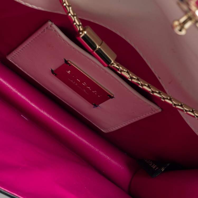 Pre Owned Bvlgari Off White Printed and Embroidered Leather Small Serpenti Forever Shoulder Bag