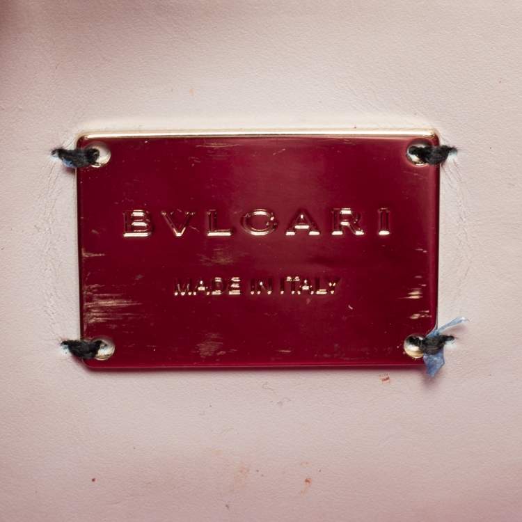Pre Owned Bvlgari Off White Printed and Embroidered Leather Small Serpenti Forever Shoulder Bag