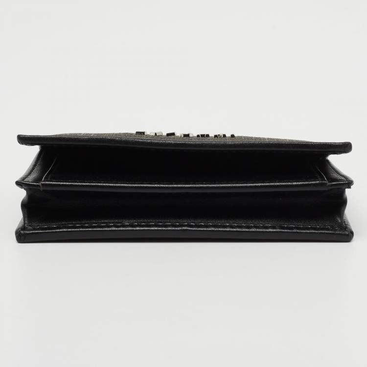 Pre Owned Bvlgari Black/Grey Coated Canvas and Leather Business Card Holder
