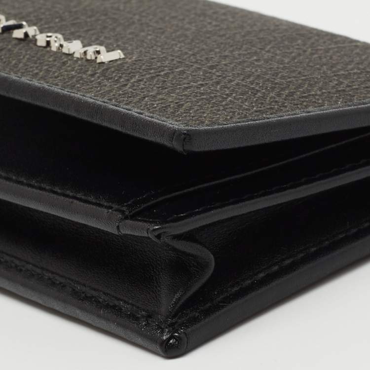Pre Owned Bvlgari Black/Grey Coated Canvas and Leather Business Card Holder