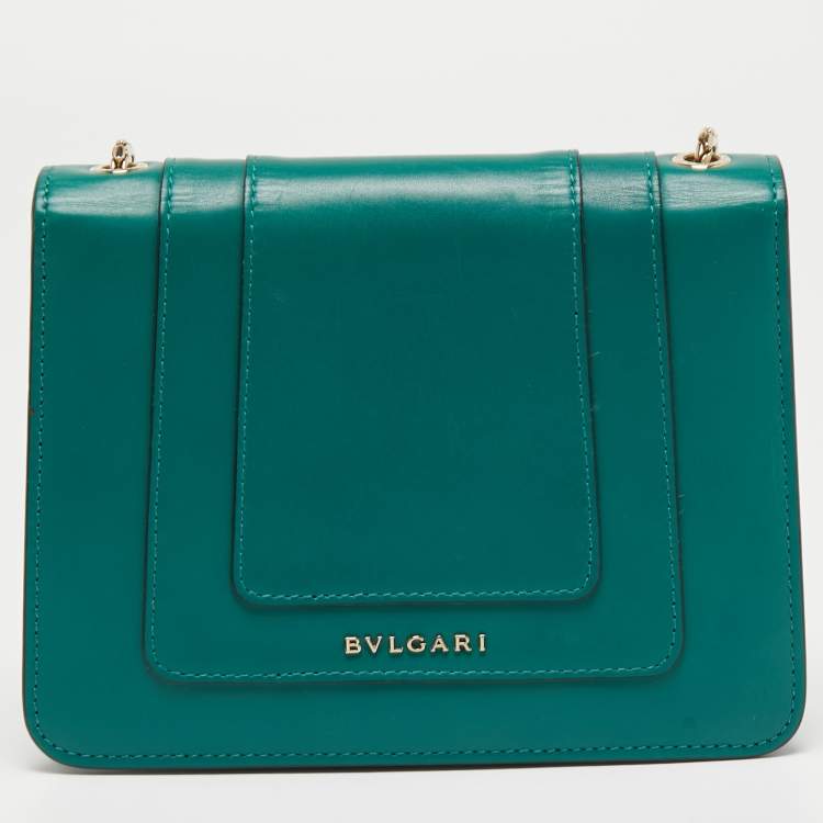 Pre Owned Bvlgari Green Leather Serpenti Forever Shoulder Bag