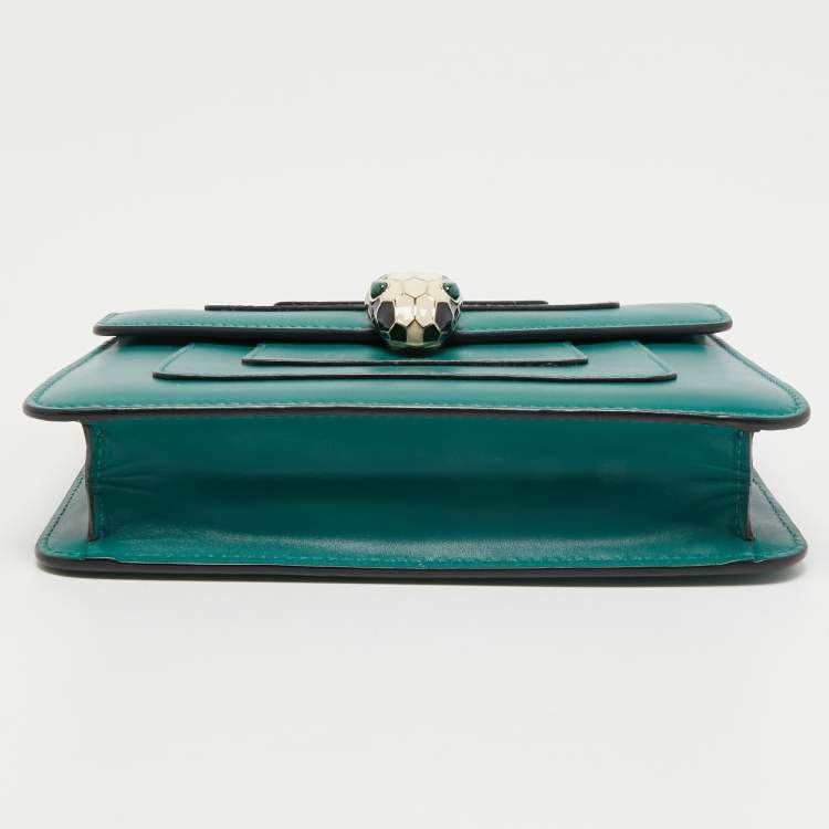 Pre Owned Bvlgari Green Leather Serpenti Forever Shoulder Bag