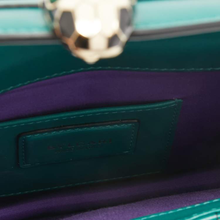 Pre Owned Bvlgari Green Leather Serpenti Forever Shoulder Bag