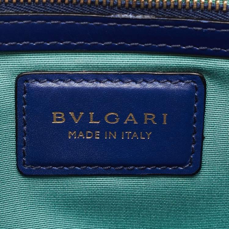 Pre Owned Bvlgari Blue Leather Medium Serpenti Forever Shoulder Bag