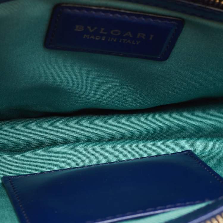 Pre Owned Bvlgari Blue Leather Medium Serpenti Forever Shoulder Bag