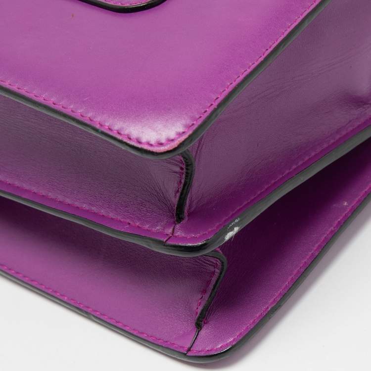 Pre Owned Bvlgari Purple Leather Large Serpenti Forever Shoulder Bag