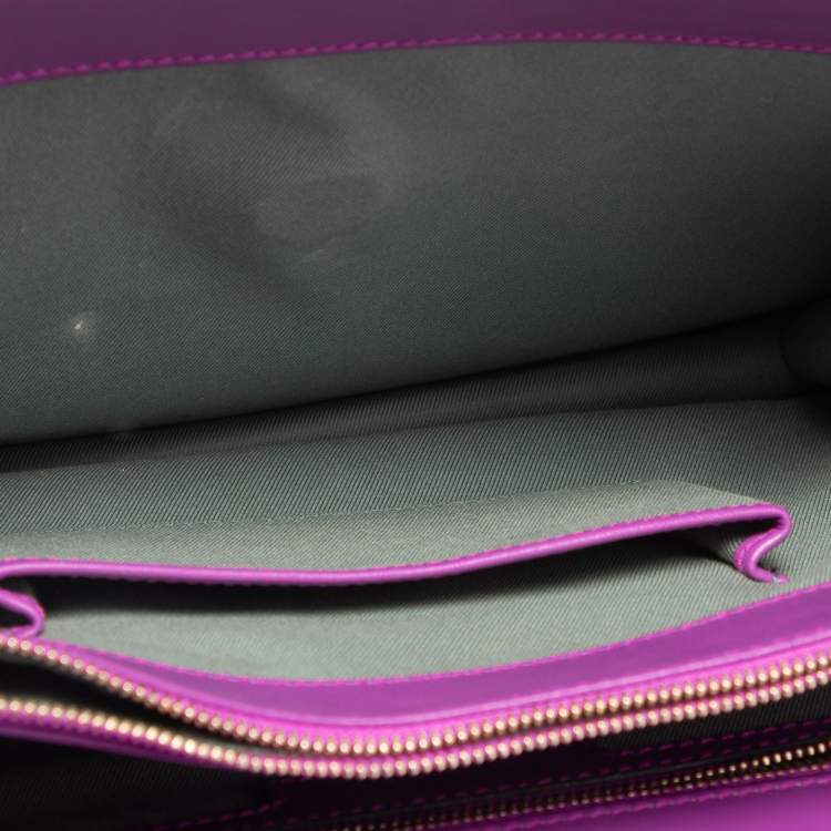 Pre Owned Bvlgari Purple Leather Large Serpenti Forever Shoulder Bag