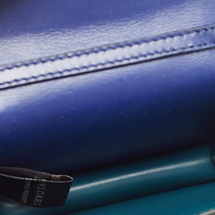 Pre Owned Bvlgari Blue Leather Small Serpenti Forever Shoulder Bag