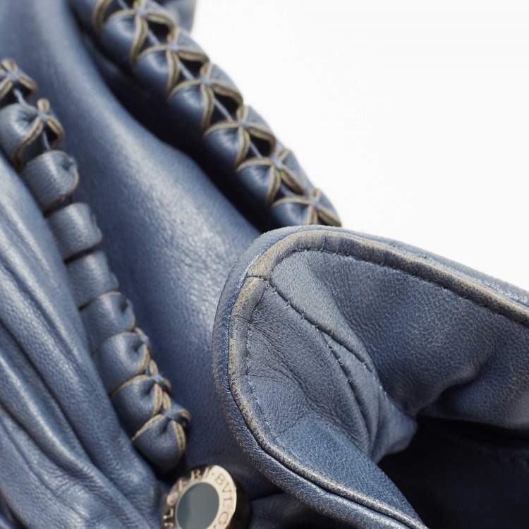 Pre Owned Bvlgari Navy Blue Leather Twistino Tina Satchel 