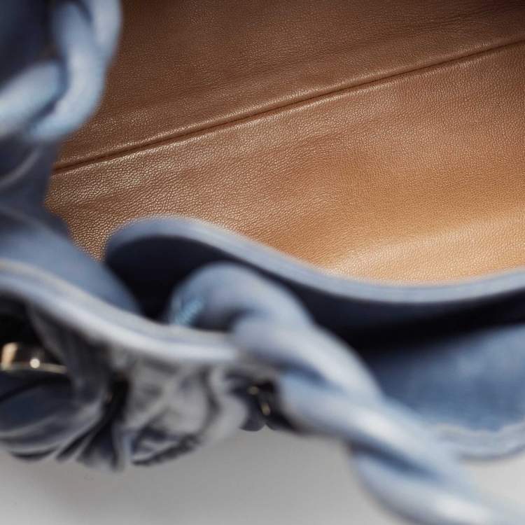 Pre Owned Bvlgari Navy Blue Leather Twistino Tina Satchel 