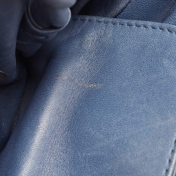 Pre Owned Bvlgari Navy Blue Leather Twistino Tina Satchel 