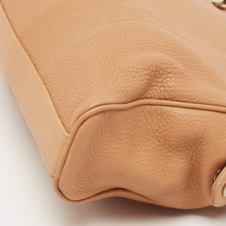 Pre Owned Bvlgari Beige Leather Monete Satchel