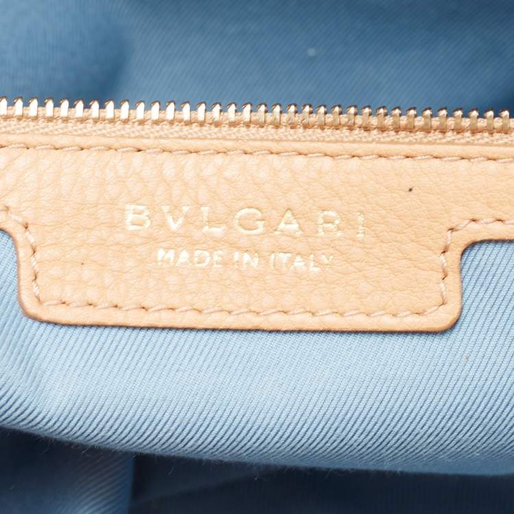 Pre Owned Bvlgari Beige Leather Monete Satchel