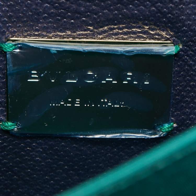 Pre Owned Bvlgari Navy Blue Karung Leather Serpenti Forever Top Handle Bag