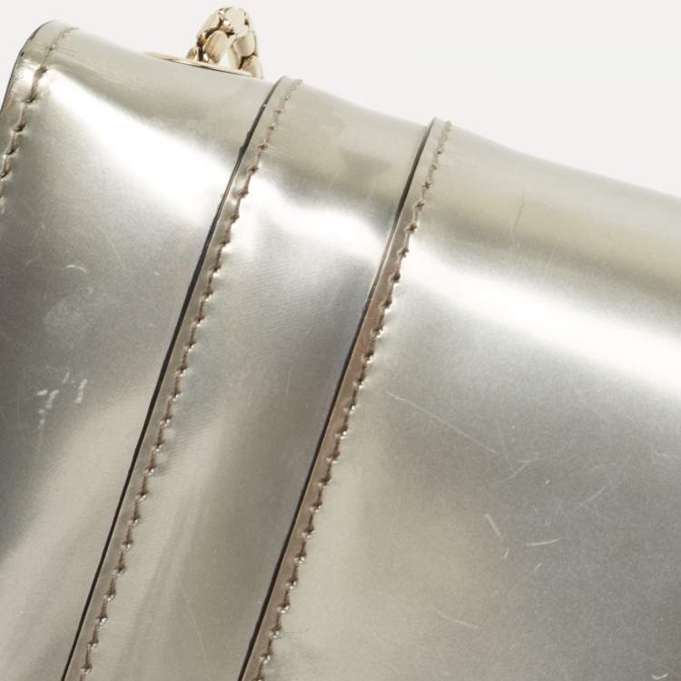 Pre Owned Bvlgari Metallic Patent Leather Serpenti Forever Shoulder Bag