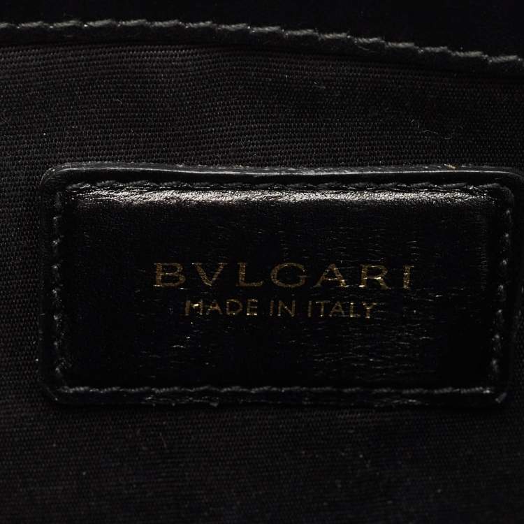 Pre Owned Bvlgari Black Leather Fiore Perspicio Shoulder Bag