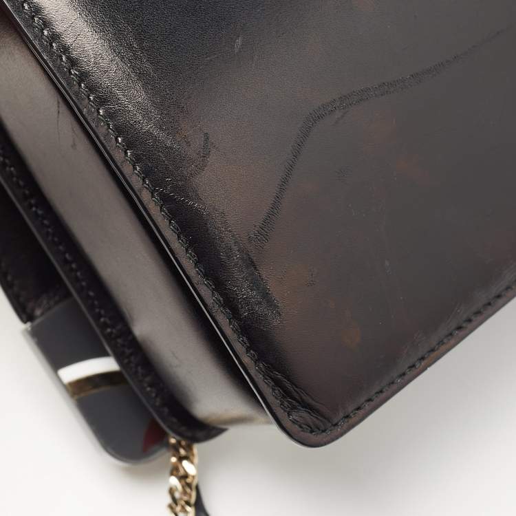 Pre Owned Bvlgari Black Leather Fiore Perspicio Shoulder Bag