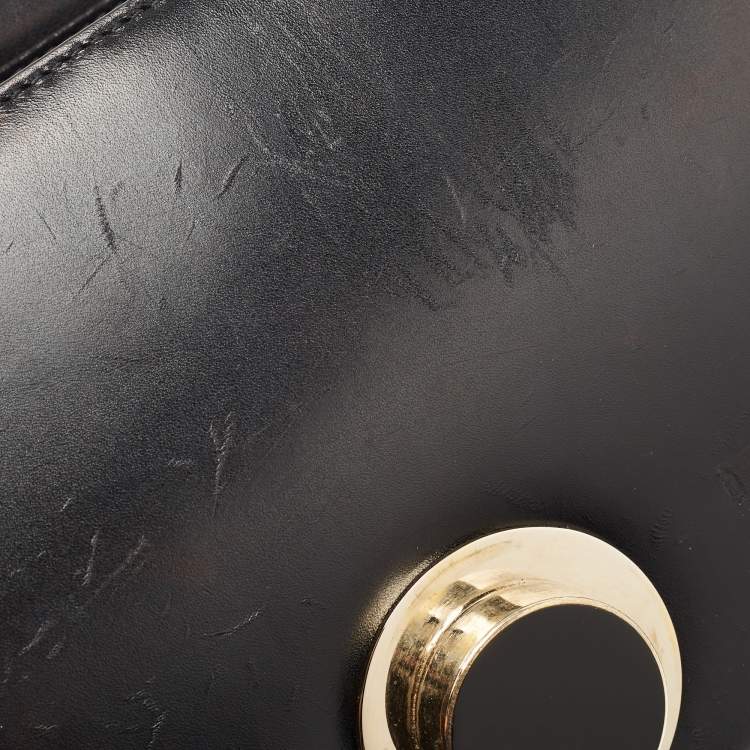 Pre Owned Bvlgari Black Leather Fiore Perspicio Shoulder Bag
