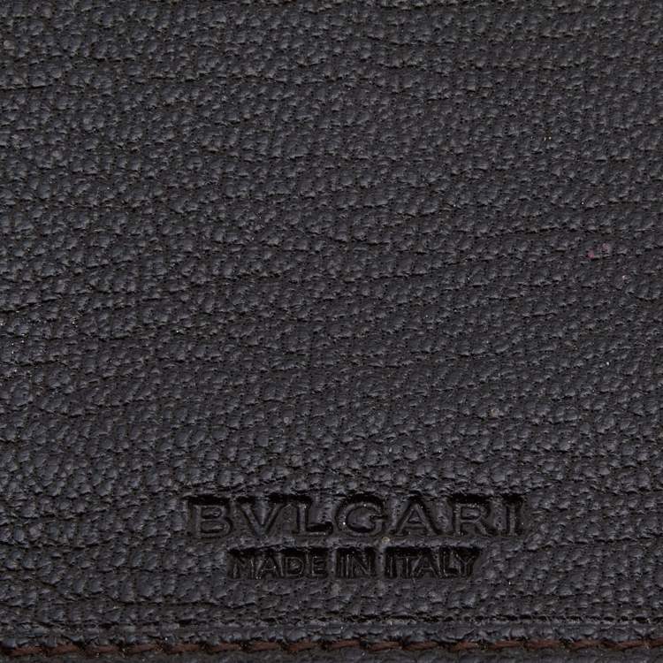 Pre Owned Bvlgari Dark Brown Leather Flap Continental Wallet