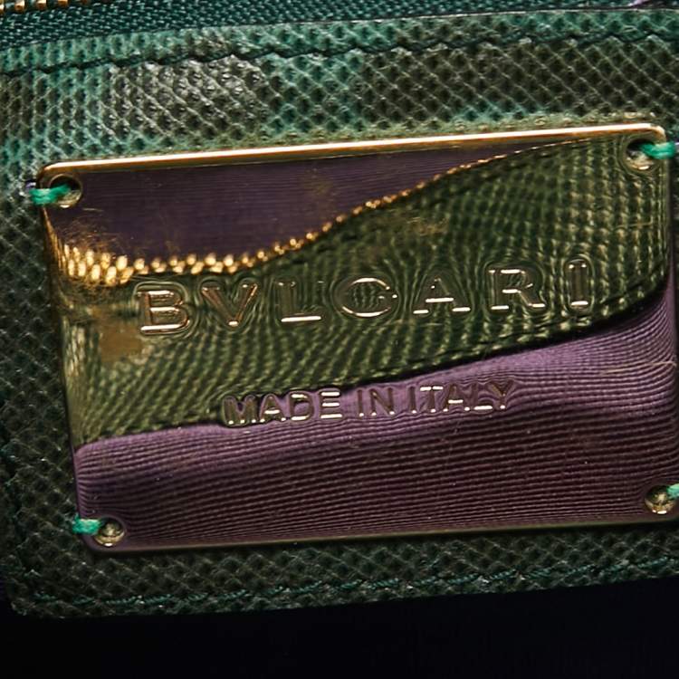Pre Owned Bvlgari Green Karung Leather Serpenti Forever Flap Shoulder Bag