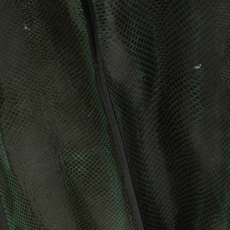 Pre Owned Bvlgari Green Karung Leather Serpenti Forever Flap Shoulder Bag