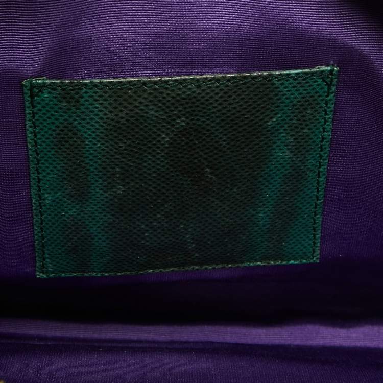Pre Owned Bvlgari Green Karung Leather Serpenti Forever Flap Shoulder Bag