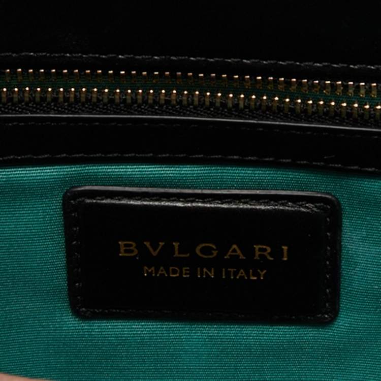Pre Owned Bvlgari Black Leather Medium Serpenti Forever Flap Shoulder Bag