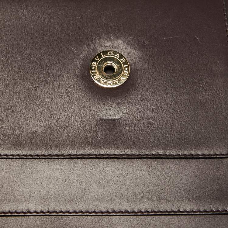 Pre Owned Bvlgari Plum Leather Medium Serpenti Forever Flap Shoulder Bag