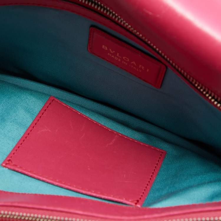 Pre Owned Bvlgari Cherry Red Leather Medium Serpenti Forever Shoulder Bag