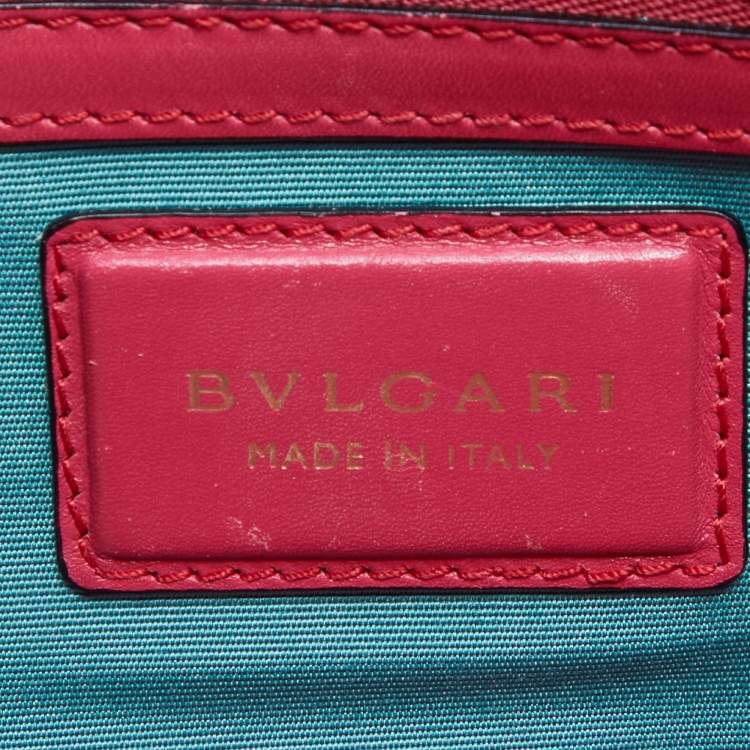 Pre Owned Bvlgari Cherry Red Leather Medium Serpenti Forever Shoulder Bag