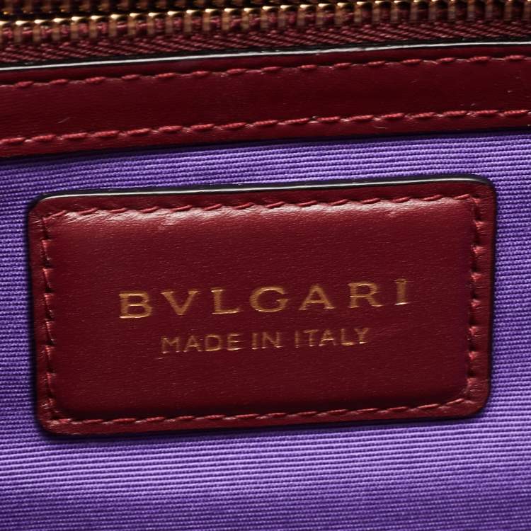 Pre Owned Bvlgari Red Leather Medium Serpenti Forever Flap Shoulder Bag