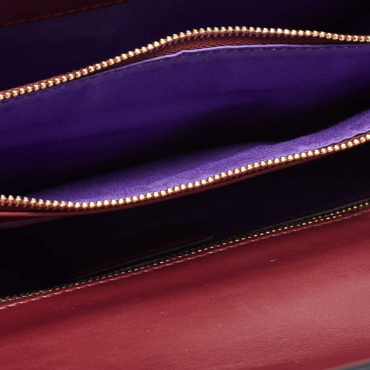 Pre Owned Bvlgari Red Leather Medium Serpenti Forever Flap Shoulder Bag