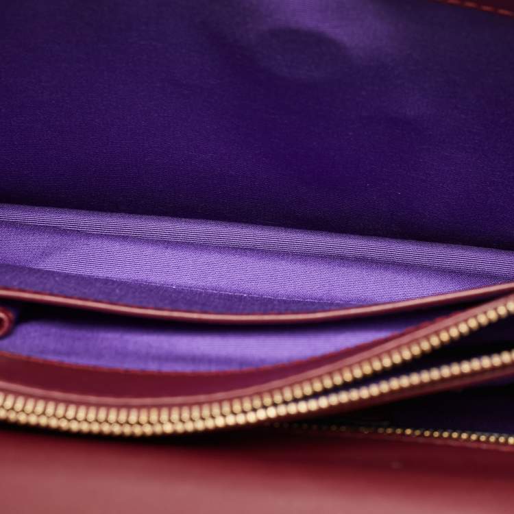 Pre Owned Bvlgari Red Leather Medium Serpenti Forever Flap Shoulder Bag