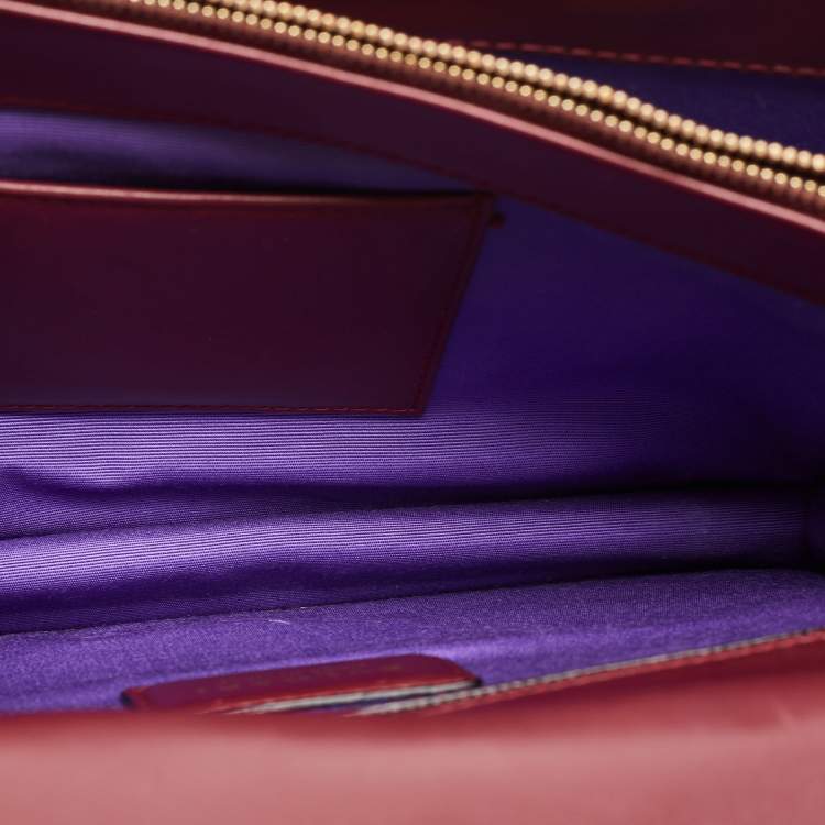 Pre Owned Bvlgari Red Leather Medium Serpenti Forever Flap Shoulder Bag