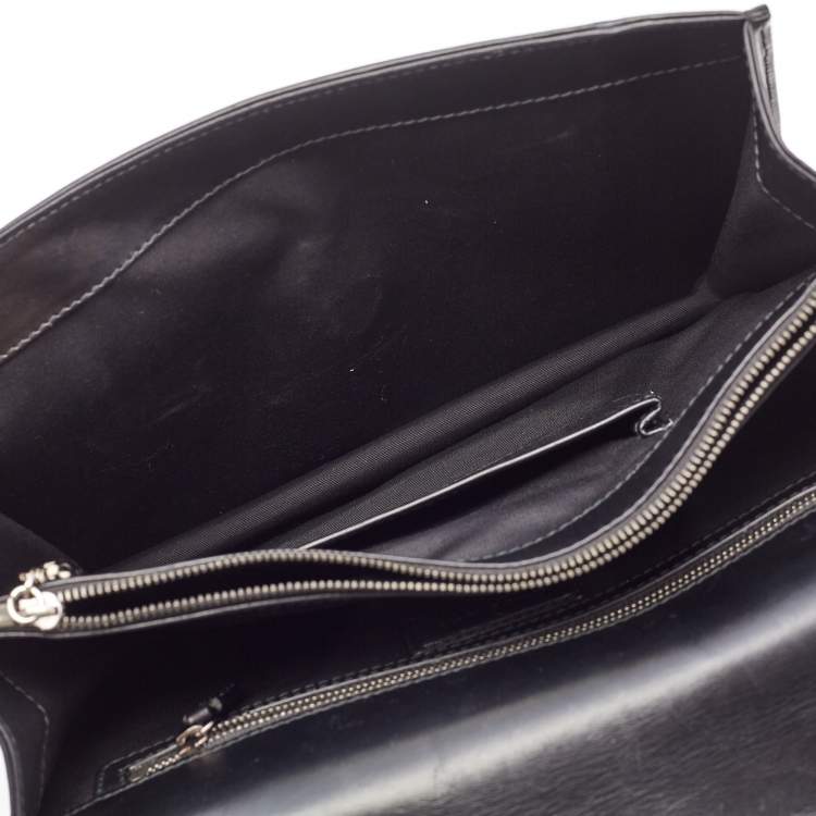 Pre Owned Bvlgari Black Leather Large Plisse Serpenti Forever Shoulder Bag
