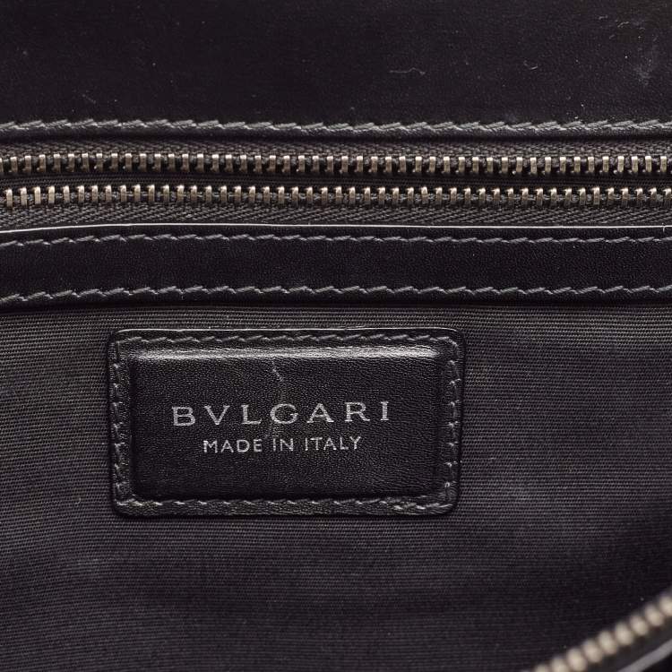 Pre Owned Bvlgari Black Leather Large Plisse Serpenti Forever Shoulder Bag