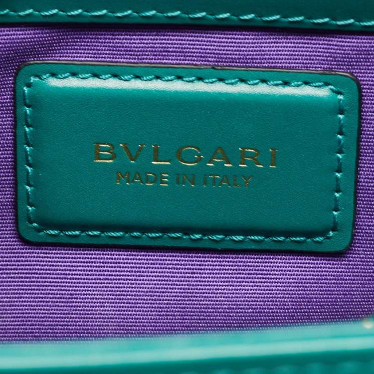 Pre Owned Bvlgari Green Leather Medium Serpenti Forever Flap Shoulder Bag