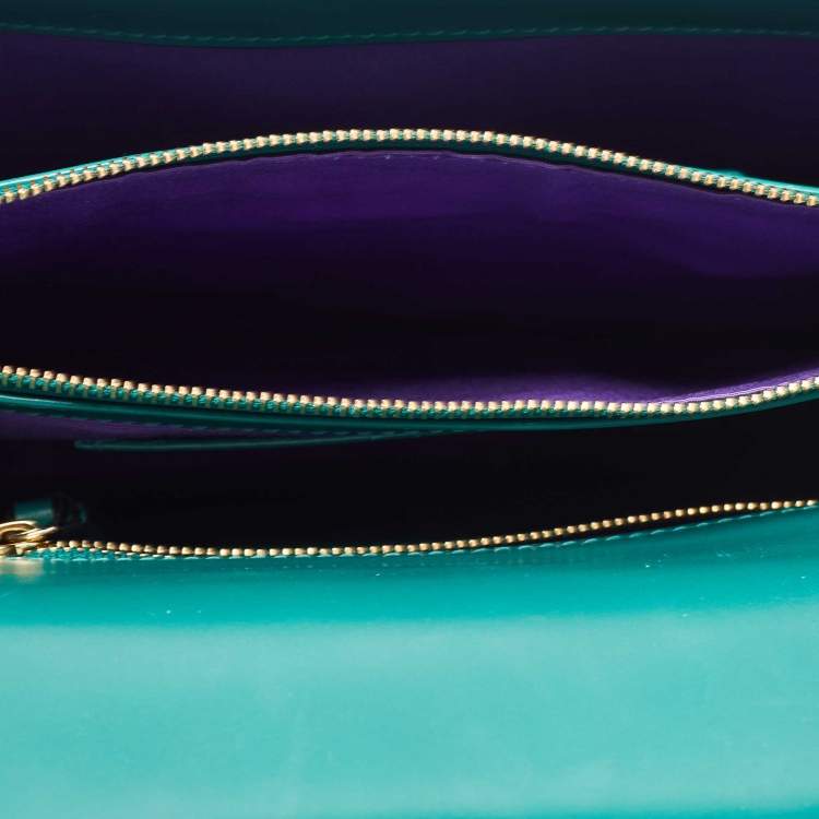 Pre Owned Bvlgari Green Leather Medium Serpenti Forever Flap Shoulder Bag