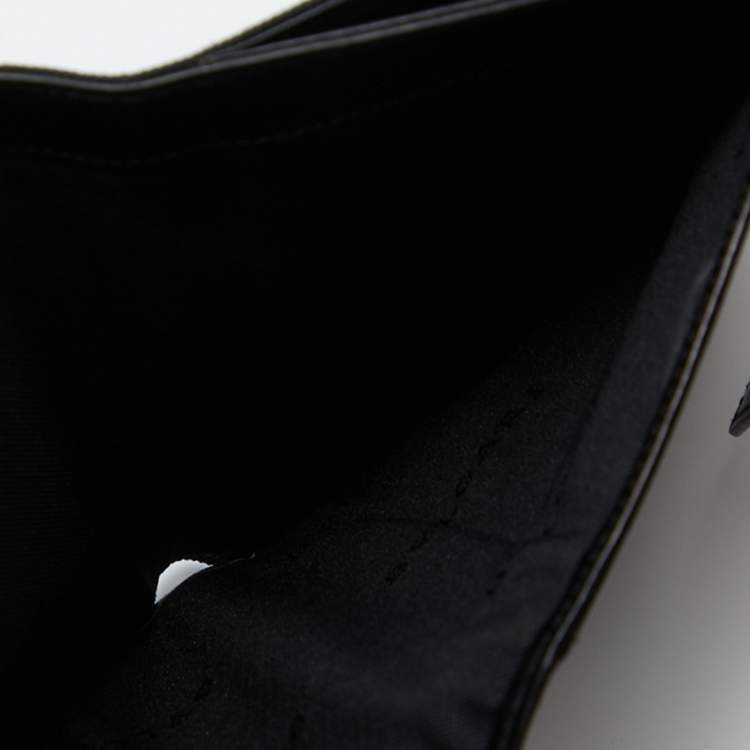 Pre Owned Bvlgari Black Canvas and Leather Compact Wallet