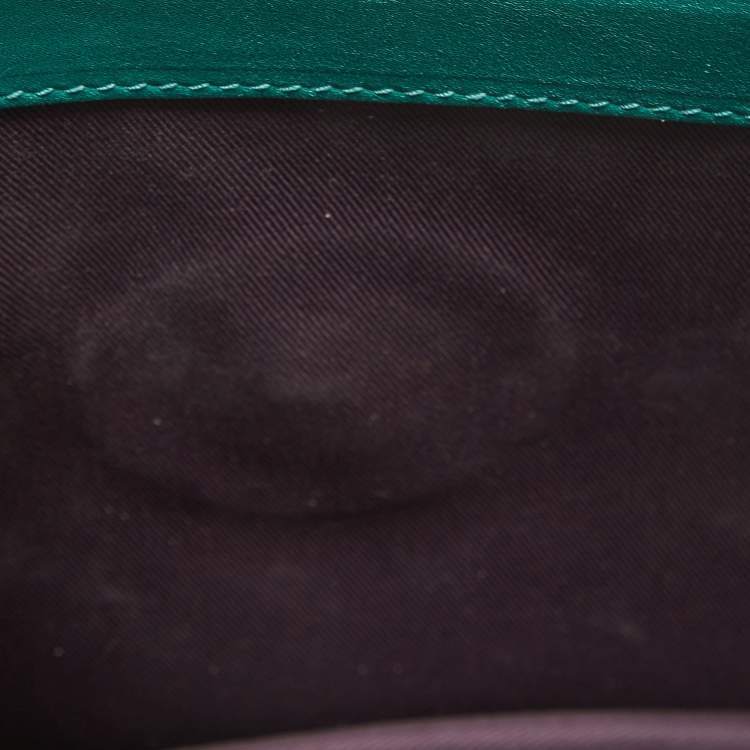Pre Owned Bvlgari Green Leather Medium Serpenti Forever Shoulder Bag