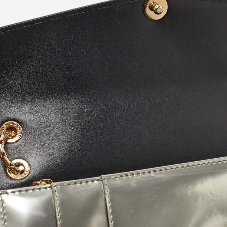 Pre Owned Bvlgari Metallic Mirrored Leather Medium Serpenti Forever Shoulder Bag