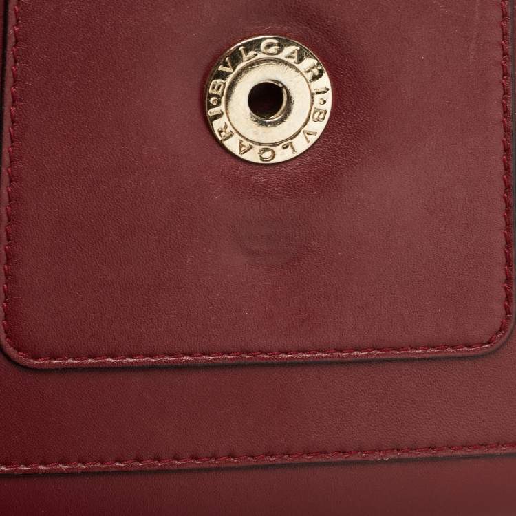 Pre Owned Bvlgari Red Leather Small Serpenti Forever Shoulder Bag