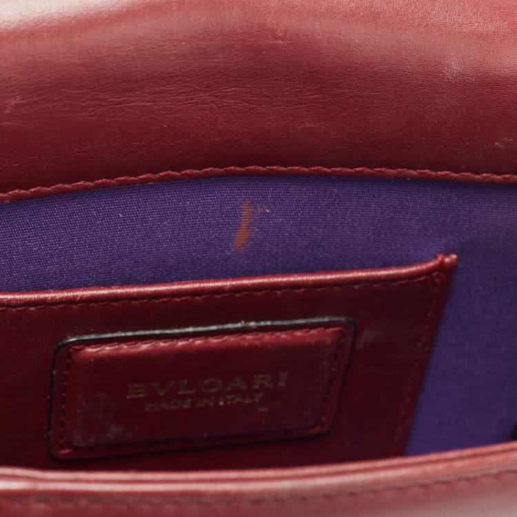 Pre Owned Bvlgari Red Leather Small Serpenti Forever Shoulder Bag