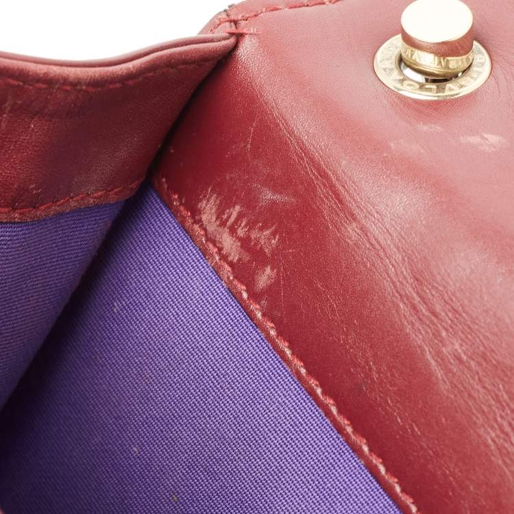 Pre Owned Bvlgari Red Leather Small Serpenti Forever Shoulder Bag