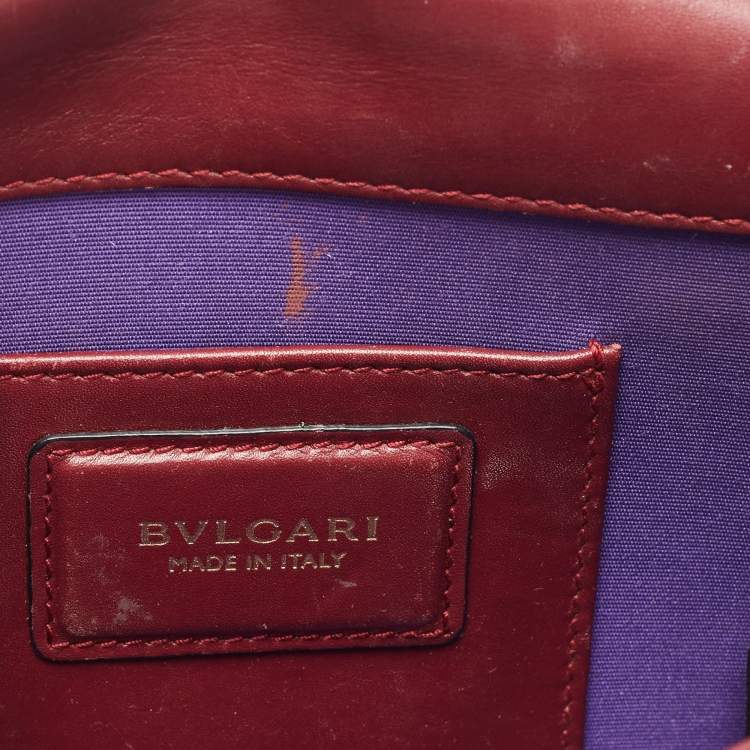 Pre Owned Bvlgari Red Leather Small Serpenti Forever Shoulder Bag
