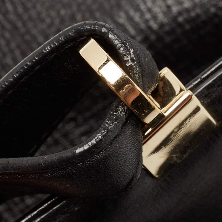 Pre Owned Bvlgari Black Leather Isabella Rossellini Top Handle Bag