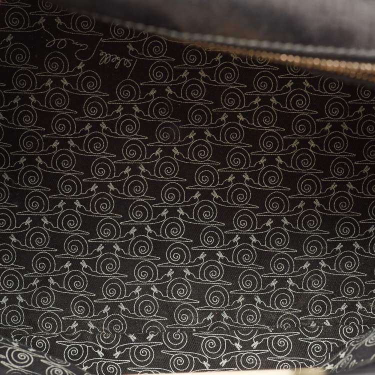 Pre Owned Bvlgari Black Leather Isabella Rossellini Top Handle Bag